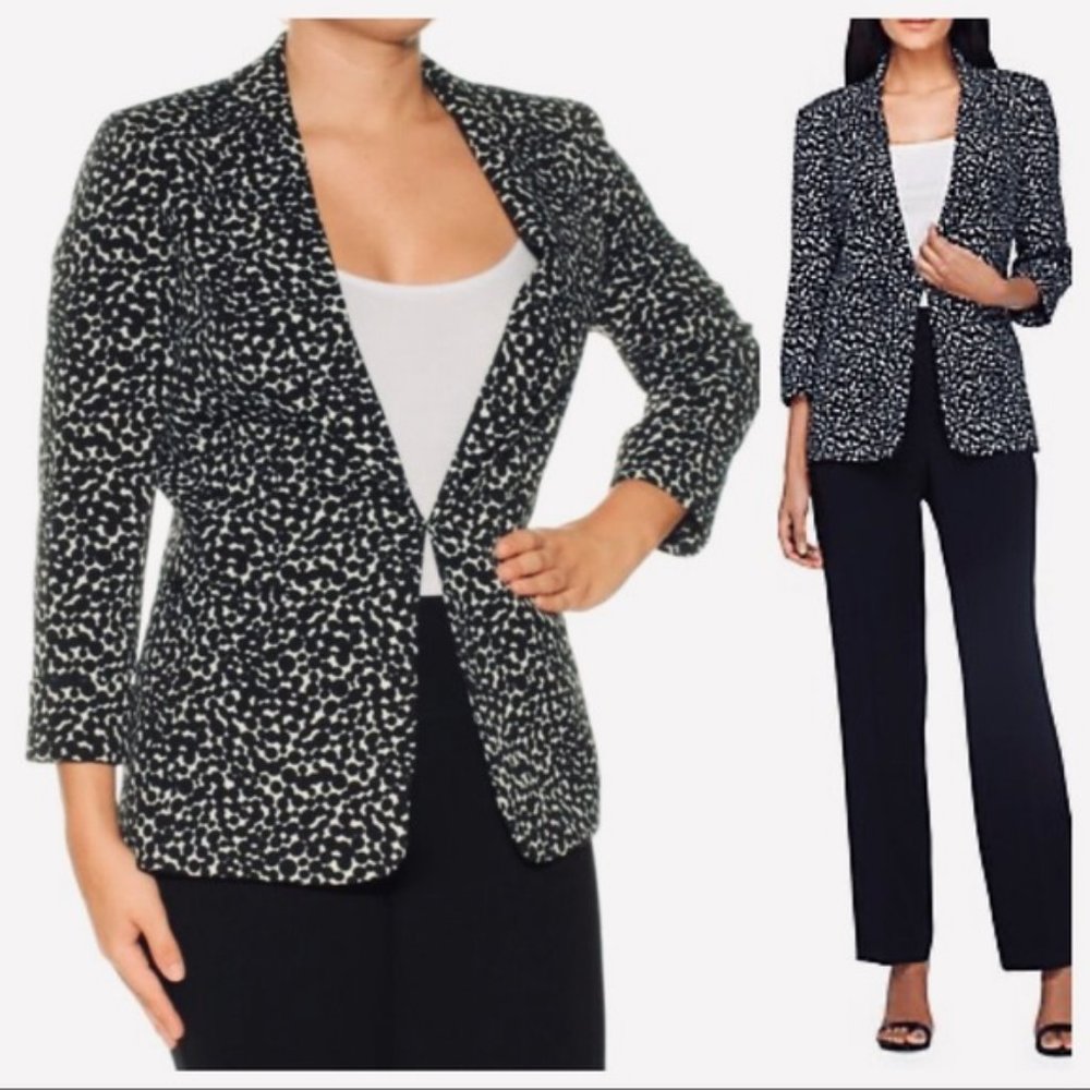 NWT Tahari Arthur S Levine B&W Dots Blazer SZ 16